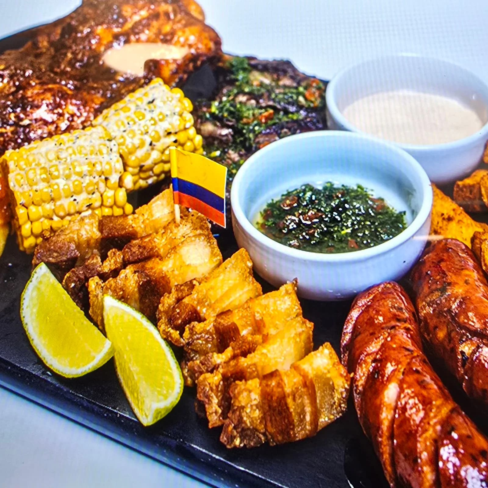 Picada Familiar — steak, chorizo and chicharrón